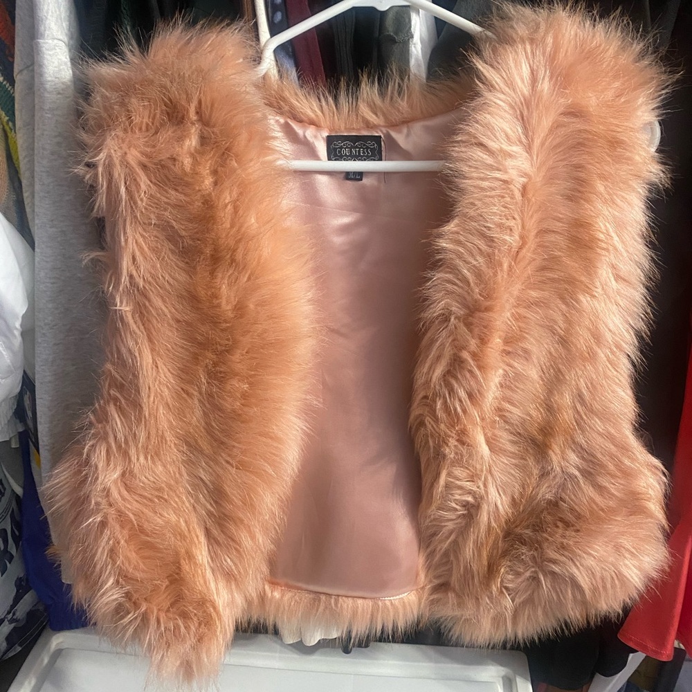 Pink Faux Fur Vest